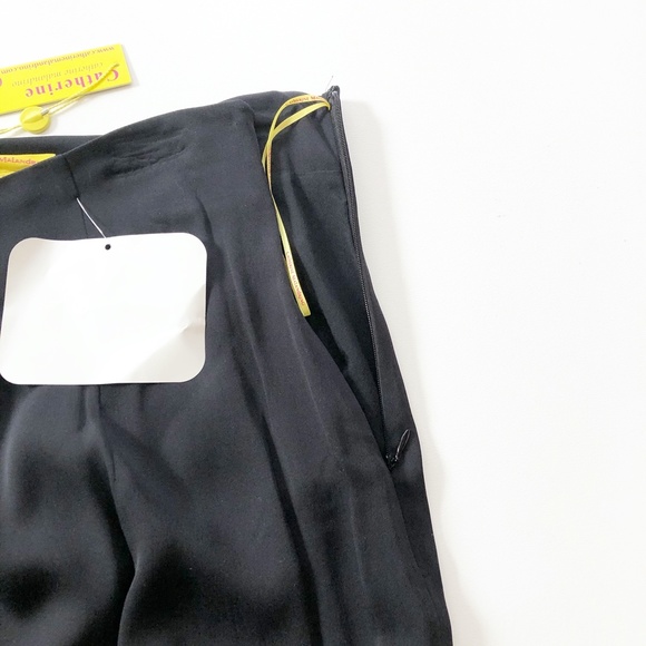 NWT Catherine Malandrino Silk Tired Skirt 10 Black - Picture 4 of 8